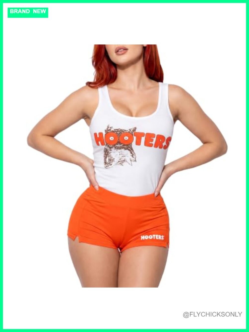 Hooters Girl Costume 2 Piece Set Tank and Shorts Licensed